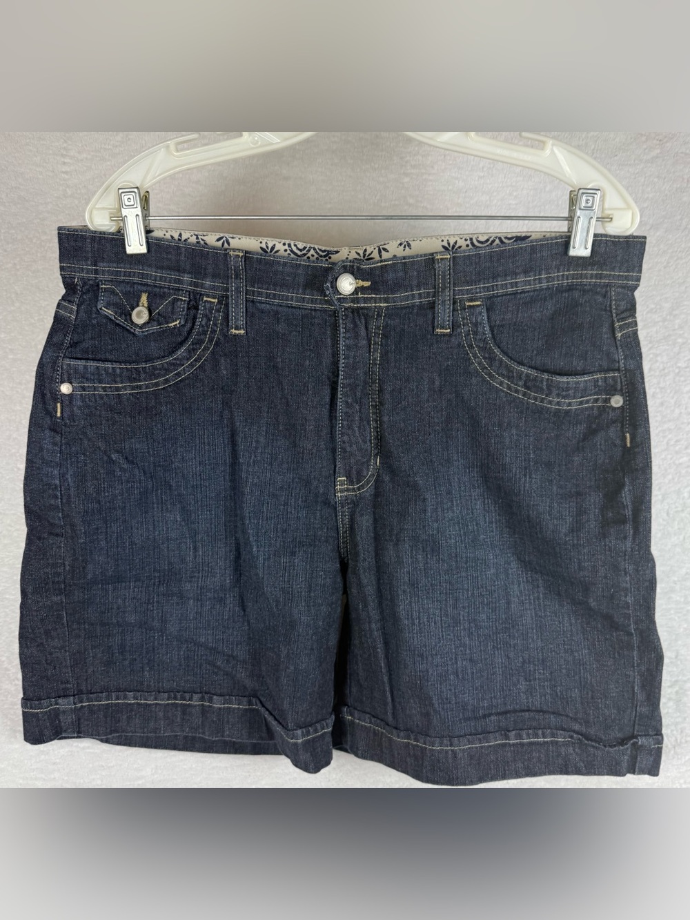 Lee Dark Blue Denim Women’s Shorts Comfort Waist -Size 14M